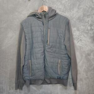 O'Neill Men's Medium Light Brown Puffer Hoodie Vest Combo